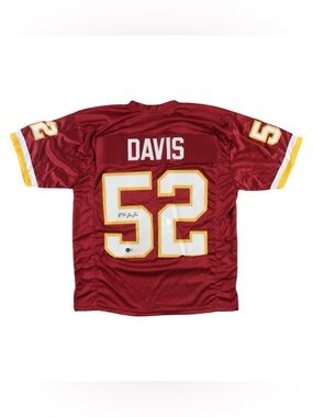Davis #52 Burgundy Football Jersey